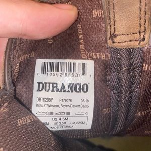 Durango Lil Rebel Kids Dusty Brown and Desert Camo Square Toe Western Boot